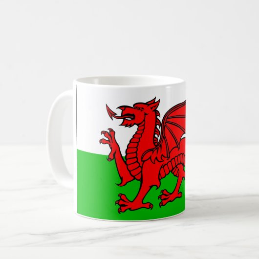 Waliser-Flagge Kaffeetasse (Vorderseite Links)