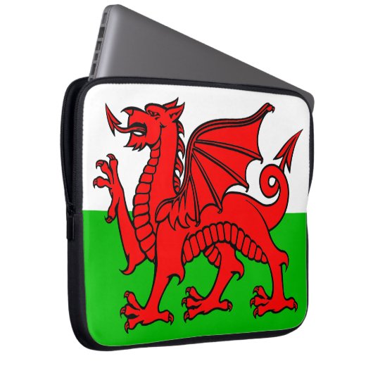 Waliser-Flagge Laptopschutzhülle (Vorne Rechts)