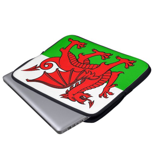 Waliser-Flagge Laptopschutzhülle (Vorne Knopf)