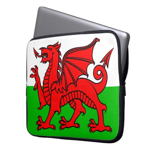 Waliser-Flagge Laptopschutzhülle (Vorderseite Links)