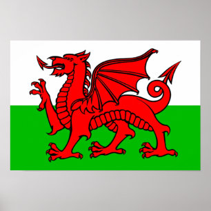 Waliser-Flagge Poster