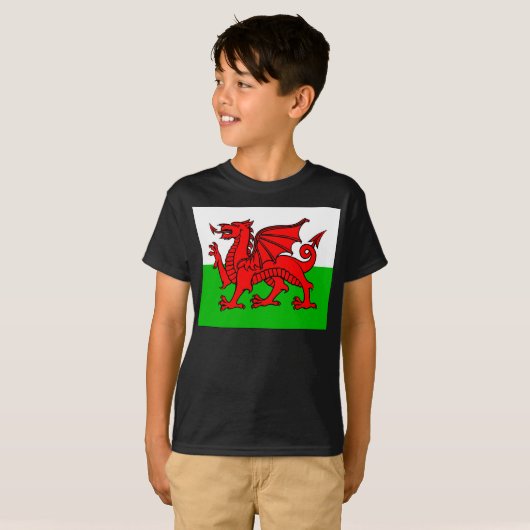 Waliser-Flagge T-Shirt (Vorne ganz)