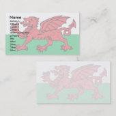 Waliser-Flagge Visitenkarte (Vorne/Hinten)