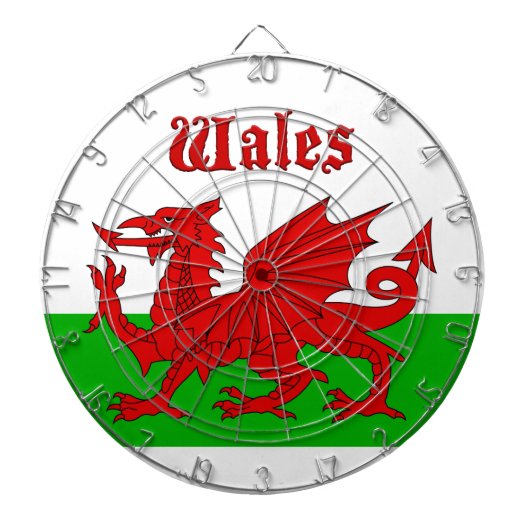 Waliser-Flagge Wales Dartscheibe (vorne)