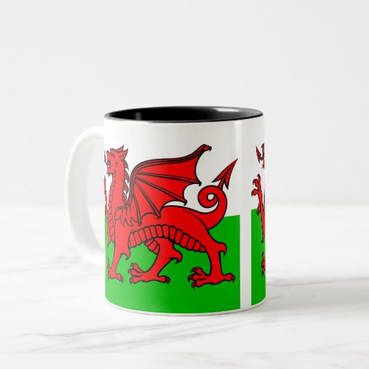 Waliser-Flagge Zweifarbige Tasse (Vorderseite Links)