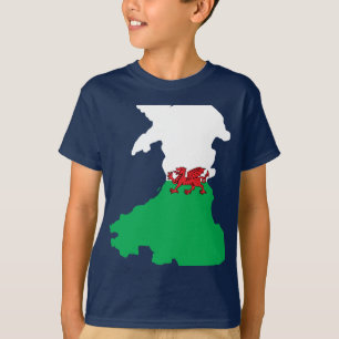 Waliser-Flaggenkarte T-Shirt