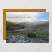 Waliser-Gebirgswinter-Sonnenwende-Party Einladung (Vorne/Hinten)