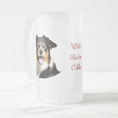 Waliser-Grenzcollie-Bier-Tasse Mattglas Bierglas (Vorderseite Links)