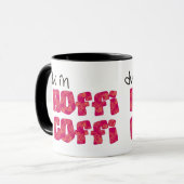 Waliser-Kaffee-Tasse: Hoffi Coffi, Rosa und Orange Tasse (Vorderseite Links)