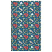 Waliser-Kostüm und Embleme, blaue Tischdecke (Vorderseite)