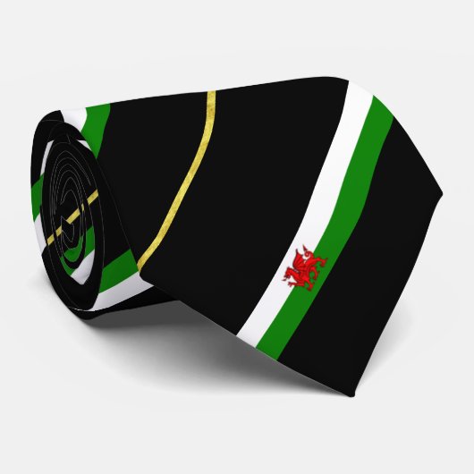 Waliser stripes Flagge Krawatte (Gerollt)