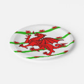 Waliser stripes Flagge Pappteller (Schrägansicht)