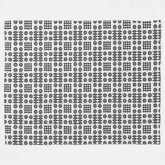 Waliser-Tapisserie-Muster-Schwarz-weiße Fleecedecke (Vorderseite (Horizontal))