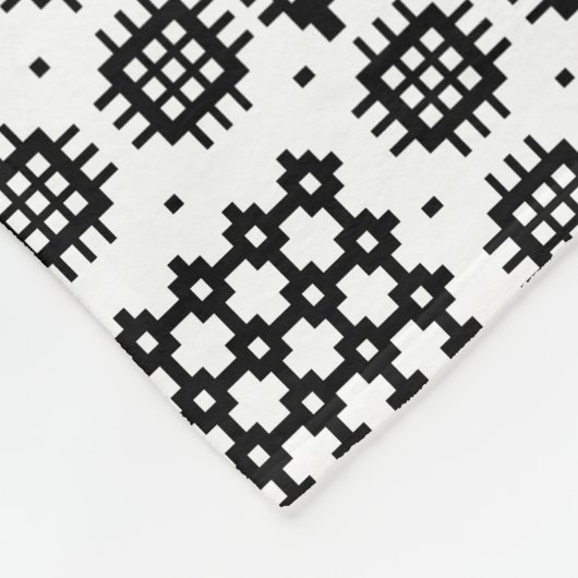 Waliser-Tapisserie-Muster-Schwarz-weiße Fleecedecke (Ecke)