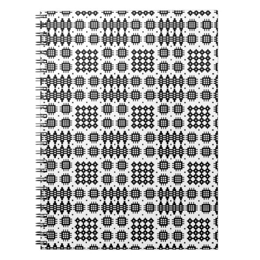 Waliser-Tapisserie-Muster-Schwarz-weißes Notizblock (Vorderseite)
