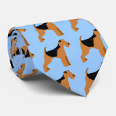 Waliser Terrier - blauer w/hite Diamant-Entwurf Krawatte (Gerollt)