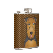 Waliser-Terrier-HundeCartoon-Tatzen Flachmann (Rechts)