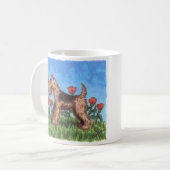 Waliser-Terrier mit Mohnblumen 11oz. Tasse (Vorderseite Links)