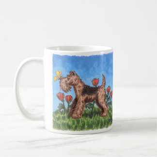 Waliser-Terrier mit Mohnblumen 11oz. Tasse