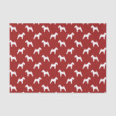 Waliser-Terrier-Silhouette-Muster-Rot Seidenpapier (Vorderseite)