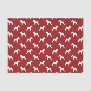 Waliser-Terrier-Silhouette-Muster-Rot Seidenpapier