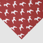 Waliser-Terrier-Silhouette-Muster-Rot Seidenpapier (Ausschnitt)