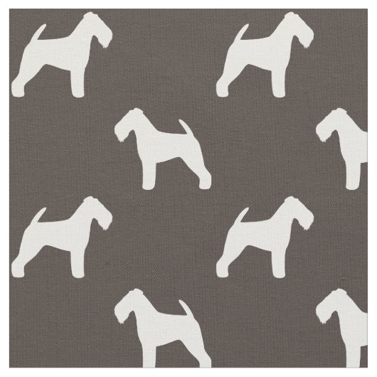 Waliser-Terrier-Silhouette-Muster Stoff (Nahaufnahme)