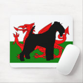 Waliser-Terrier-Silhouette Wales flag.png Mousepad (Mit Mouse)