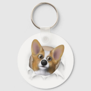 WaliserCorgi 1, der heraus sprengt Schlüsselanhänger