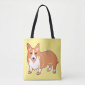 Walisercorgi-glückliche gelbe Taschen-Tasche Tasche (Vorderseite)