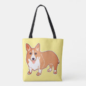 Walisercorgi-glückliche gelbe Taschen-Tasche Tasche (Rückseite)