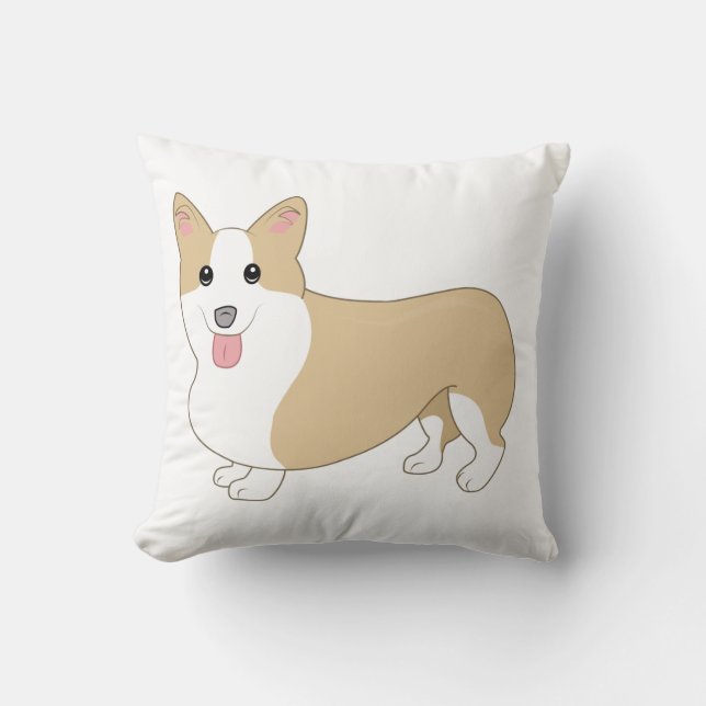 Walisercorgi-Hundeillustration Kissen (Vorderseite)