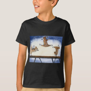 Walisercorgi-Hundekünstlerische Gymnastik T-Shirt