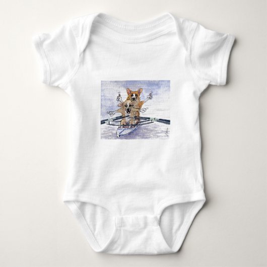 Walisercorgi-Hunderudersport Baby Strampler (Vorderseite)
