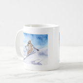 Walisercorgi-Hundeskifahren Kaffeetasse (Vorderseite Links)