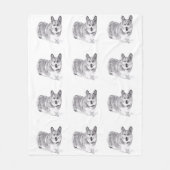 WaliserCorgi im Schnee Fleecedecke (Vorderseite)