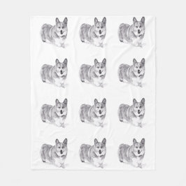 WaliserCorgi im Schnee Fleecedecke