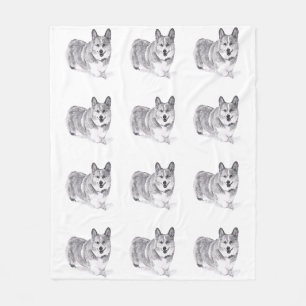WaliserCorgi im Schnee Fleecedecke