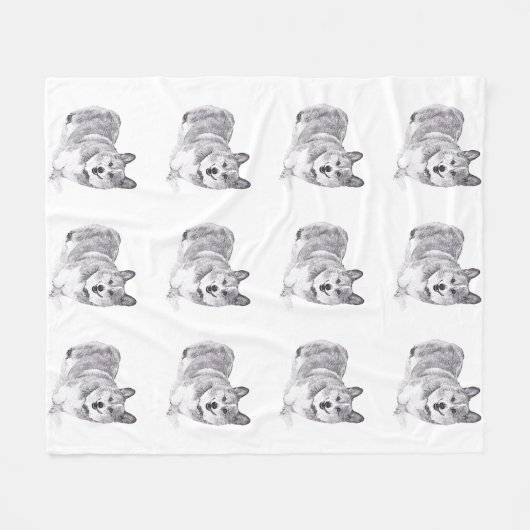 WaliserCorgi im Schnee Fleecedecke (Vorderseite (Horizontal))