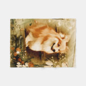 WaliserCorgi in der Blumenrahmen-Fleece-Decke Fleecedecke (Vorderseite (Horizontal))