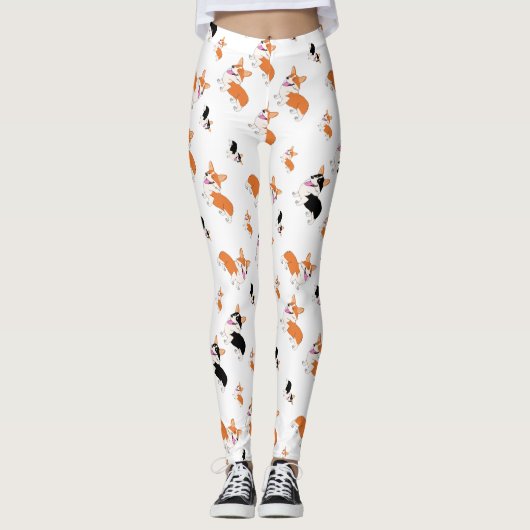 Walisercorgi-Muster Leggings (Vorderseite)