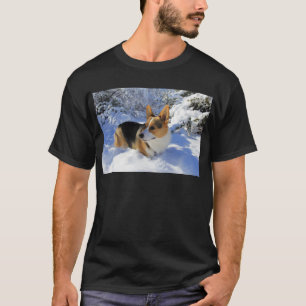Walisercorgi-Schnee-Tag T-Shirt