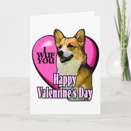 Walisercorgi-Valentinstag Feiertagskarte (Vorderseite)