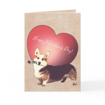 Walisercorgi-Valentinstag-Karte
