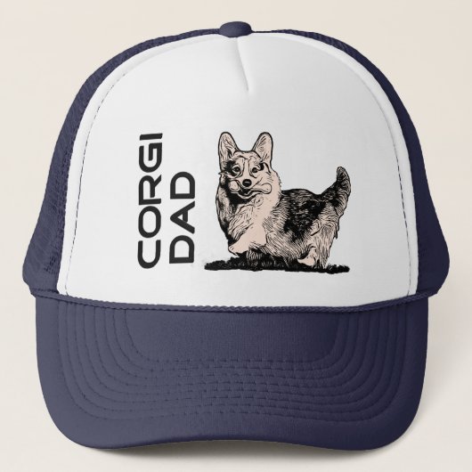 Walisercorgi-Vater-Kappen-Fernlastfahrer-Hut Truckerkappe (Vorderseite)