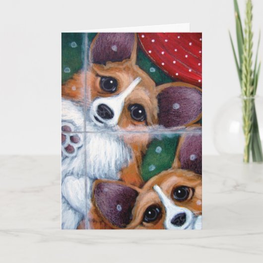 WALISERCORGI VERFOLGT FEIERTAG Karte (Vorderseite)