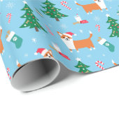 Walisercorgi-WeihnachtsPackpapier Geschenkpapier (Rolleneckpunkt)