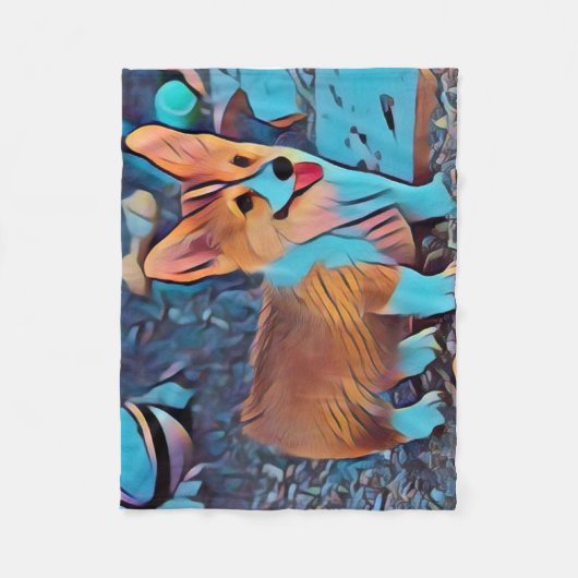 Walisercorgi-Welpe Fleecedecke (Vorderseite)