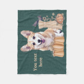 Walisercorgi-Welpe im Herbst Fleecedecke (Vorderseite)