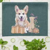 Walisercorgi-Welpe im Herbst Geschirrtuch (Gefaltet)